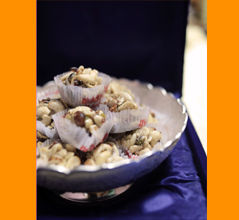 Mewa Laddu In Silver Plated Metal Bowl