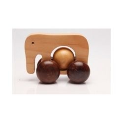 Elephant Wooden Pull Toy - Rotating Shell Design , Perfect for Small Hands