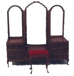 Wooden Dressing Table - Excellent Quality Wood, Spacious Design with Numerous Drawers