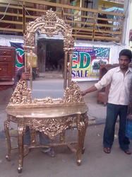 Wooden Hand Carved cansol table