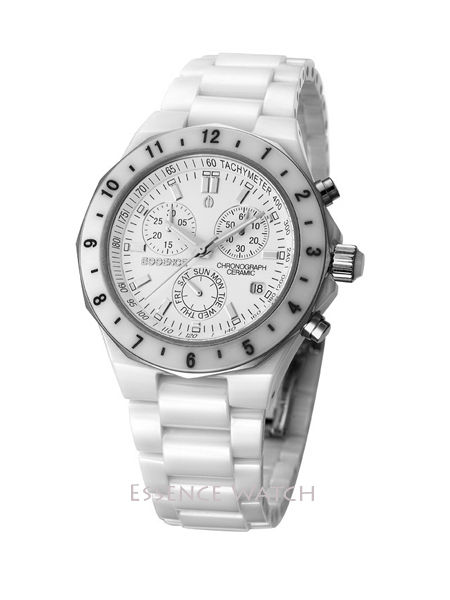 White Zirconium Ceramic Chronograph Sports Watch