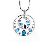 Plating 18k White Gold With Blue Crystal Necklace