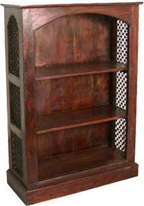 Half Round Shape Bookcase With Iron Mesh