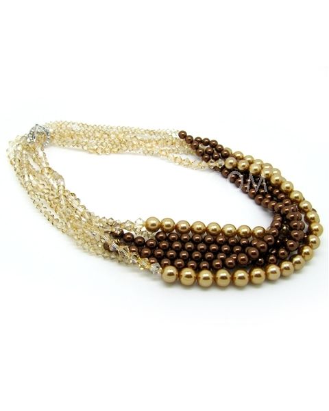 Fashion Multi Yellow Crystal And Multi Pearl Necklace Filtration Grade: Medium