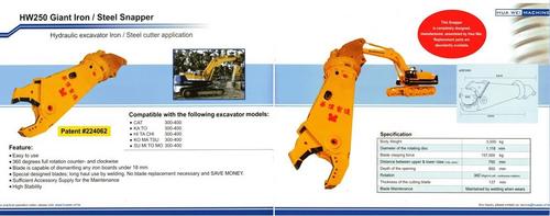 Scrap Shear -- Excavator Attachment (HW250)