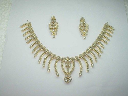 Real Stone Gold Plated Necklace Set