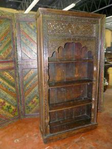 Antique Hand Carved Wooden Bookcase