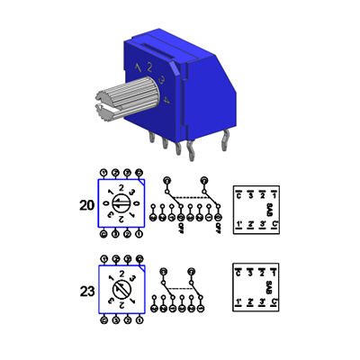 Right Angle Rotary Selector Switch