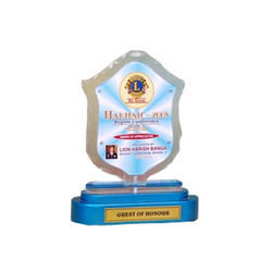 Acrylic Shield Shape Trophy Wooden Base