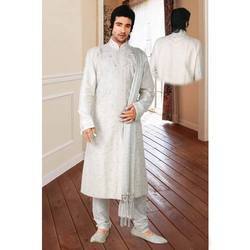 Designer Silk Open Kurta Pyjama