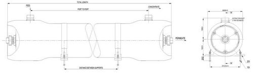 250 PSI End Port 8" R.O. Pressure Vessel