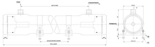 250 PSI Side Port 4" R.O. Pressure Vessel