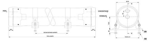 300 PSI End Port 4" R.O. Pressure Vessel