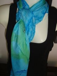 Aqua Blue Silk Scarf