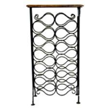 Iron Made Wine Bottle Rack With Wooden Top