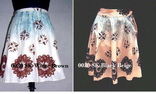 Soft Cotton Printed And Batik-Dyed Ladies Skirt