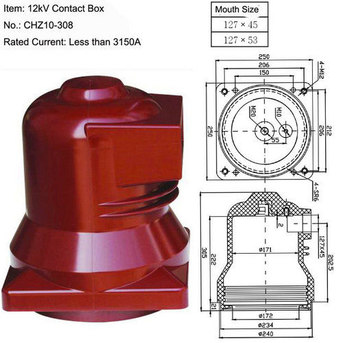  12Kv Chz10-308 एपॉक्सी रेजिन कॉन्टैक्ट बॉक्स 