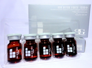 Gsh Detox Forte1200mg कोलेजन और विटामिन सी इंजेक्शन के साथ