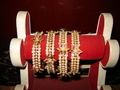 Fashion Jewellery - Gold and Glass Bangles , Traditional Indian Designs Available in Various Sizes