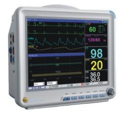 Multi-Parameter Patient Monitor - 12.1 Inch TFT Display, 800x600 Resolution | ECG, SPO2, NIBP, RR, Temp, 720 Hours Trend Data Storage, Voice Alarm, Wired/Wireless Networking