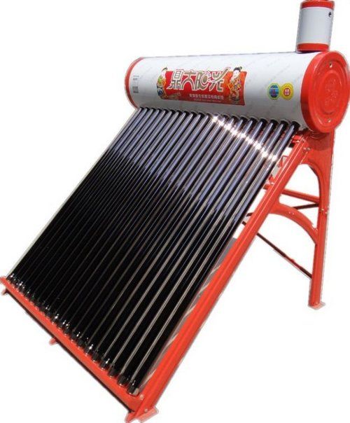 Active Non-pressure Color Galvanized Steel Solar Water Heater With Thermosyphon Vaccum Tubes And Electric Heater