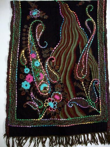 Boiled Wool Shawls With Hand Embroidery