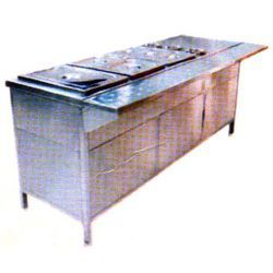 Buffet Counter With Tray Rail