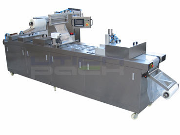 Automatic Thermoforming Vacuum Packaging Machine - Stainless Steel & Aluminum Alloy Construction | Multi-Functional With Replaceable Moulds, Advanced Cutting Systems, SMC Pneumatics, German BUSCH Vacuum Pumps, Omron Servo Motor