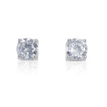 Silver Cubic Zirconia Set Stud Earrings