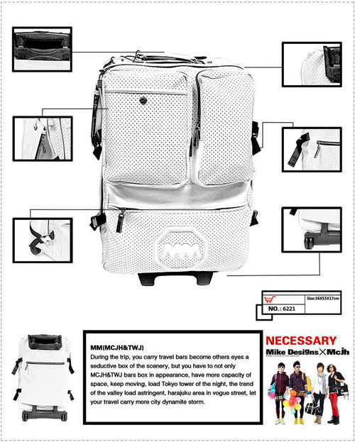 Fashion High Quality PU Trolley Travel Bag