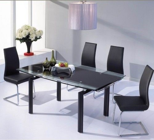 Modern Glass Extending Dining Table