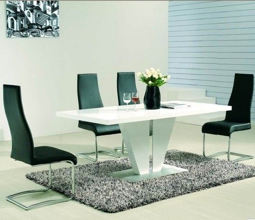 Rectangle White High Gloss Dining Desk