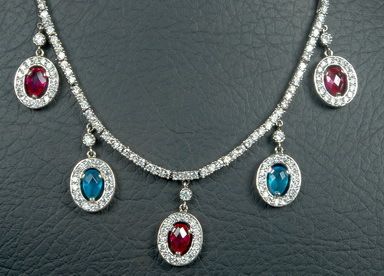 Cz Diamond Gemstone Necklace