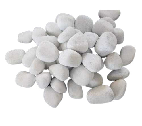 White Marble Tumbled Pebbles - 1-2 cm & 3-5 cm | High Glossy Polish, Snow White & Milky White, Smooth Surface for Landscaping, Aquariums, and Decorative Uses
