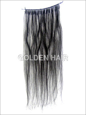 Hand Tied Weft Black Straight Hair