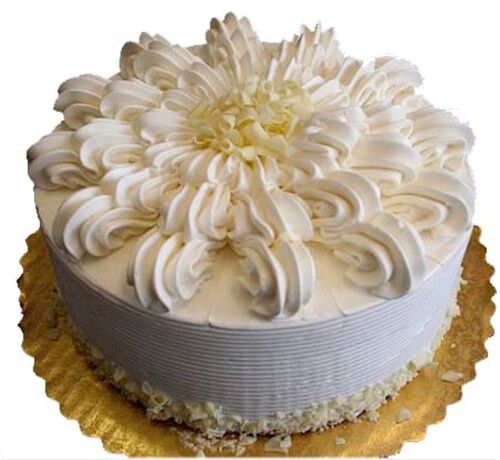 1 Kilogram Sweet And Delicious Round Eggless Vanilla Cake 