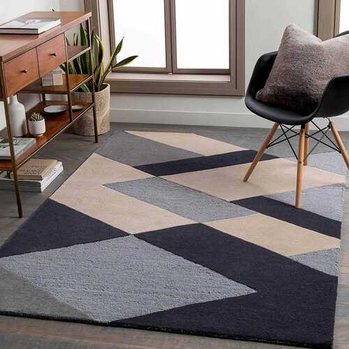 Rectangular Anti Slip Handmade Woolen Tufted Export Quality Carpet Design: Modern