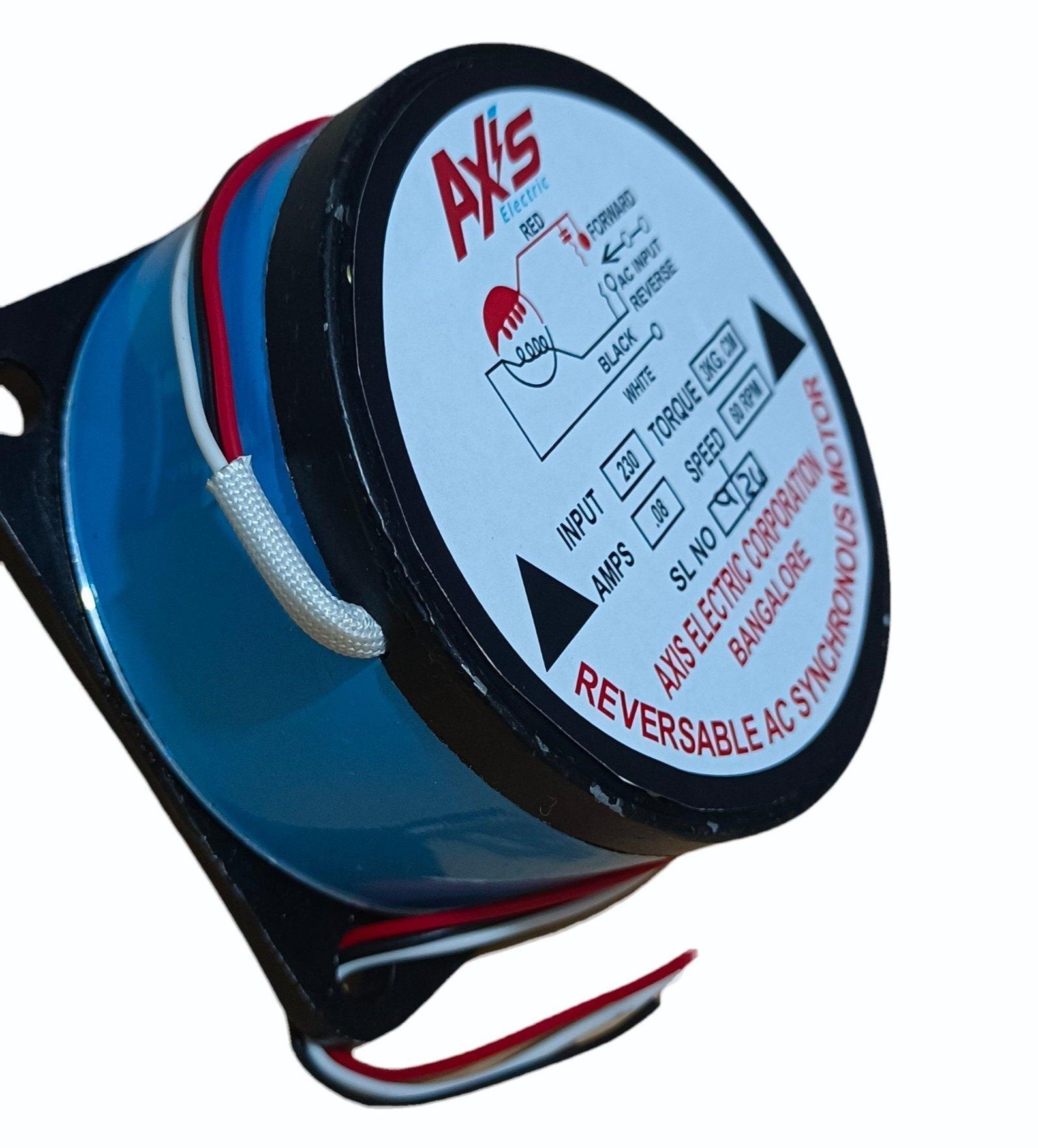 AC Synchronous Motor - Torque 3 KGCM, Speed 60 RPM, IP30, 240V, 1.7 Kg Weight, Single Phase, Totally Enclosed, Electric Start