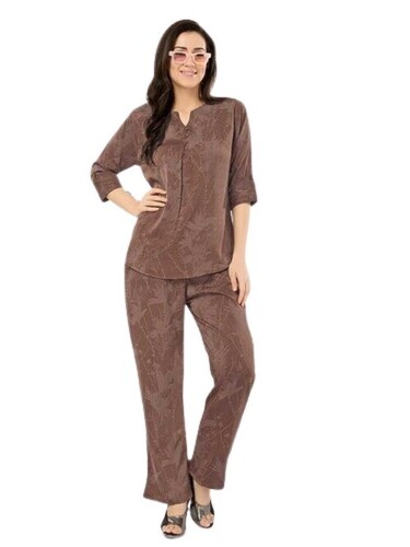 Ladies Rayon Night Suit Set - Color: Various Colors Are Available