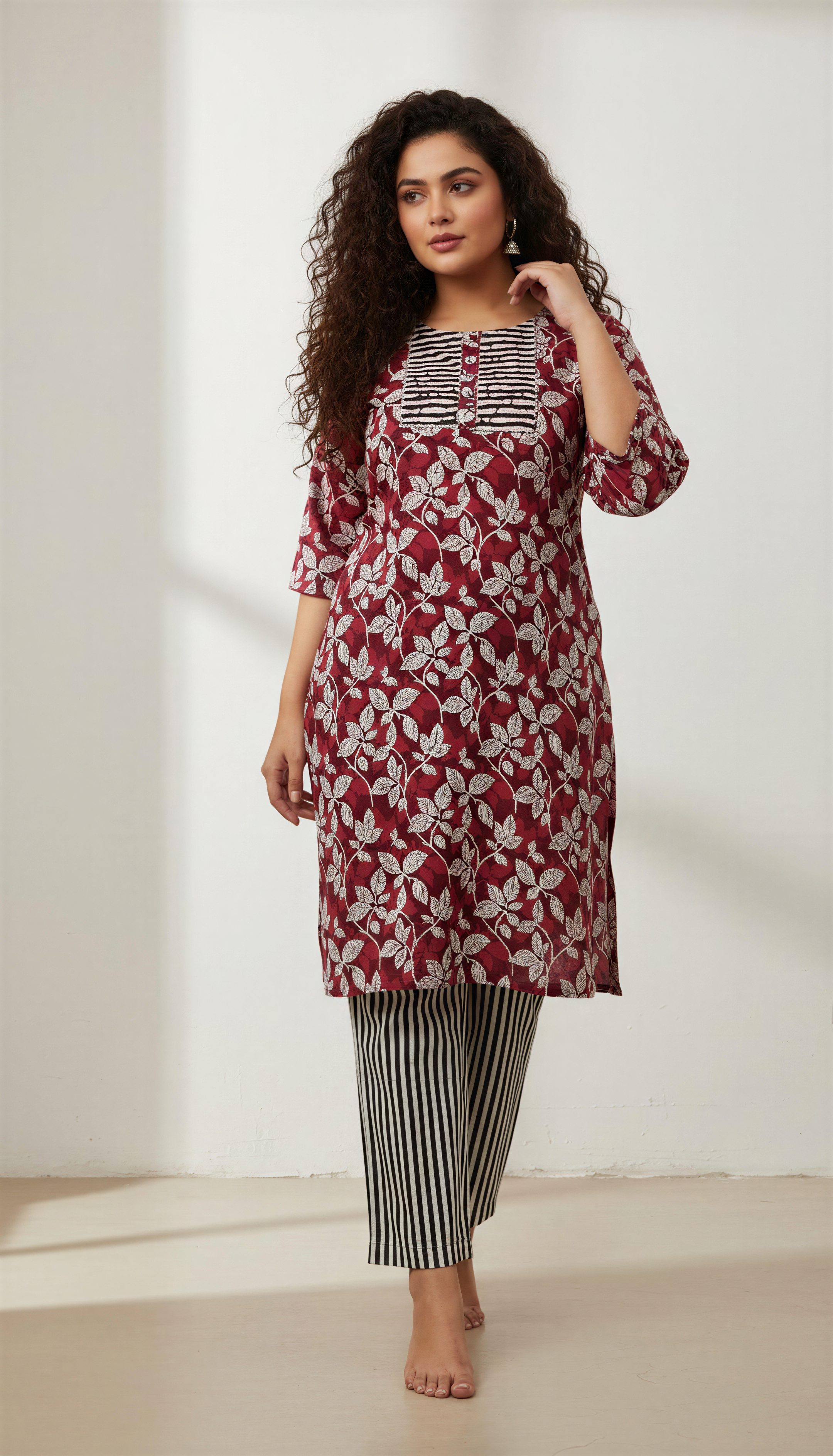 Women Print Kurti With Pant 