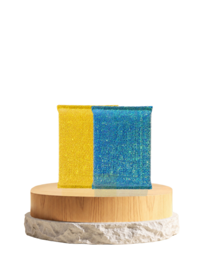 90 X 130 X 17 Mm Glitter Foam Scrub Pad - Color: Various Color