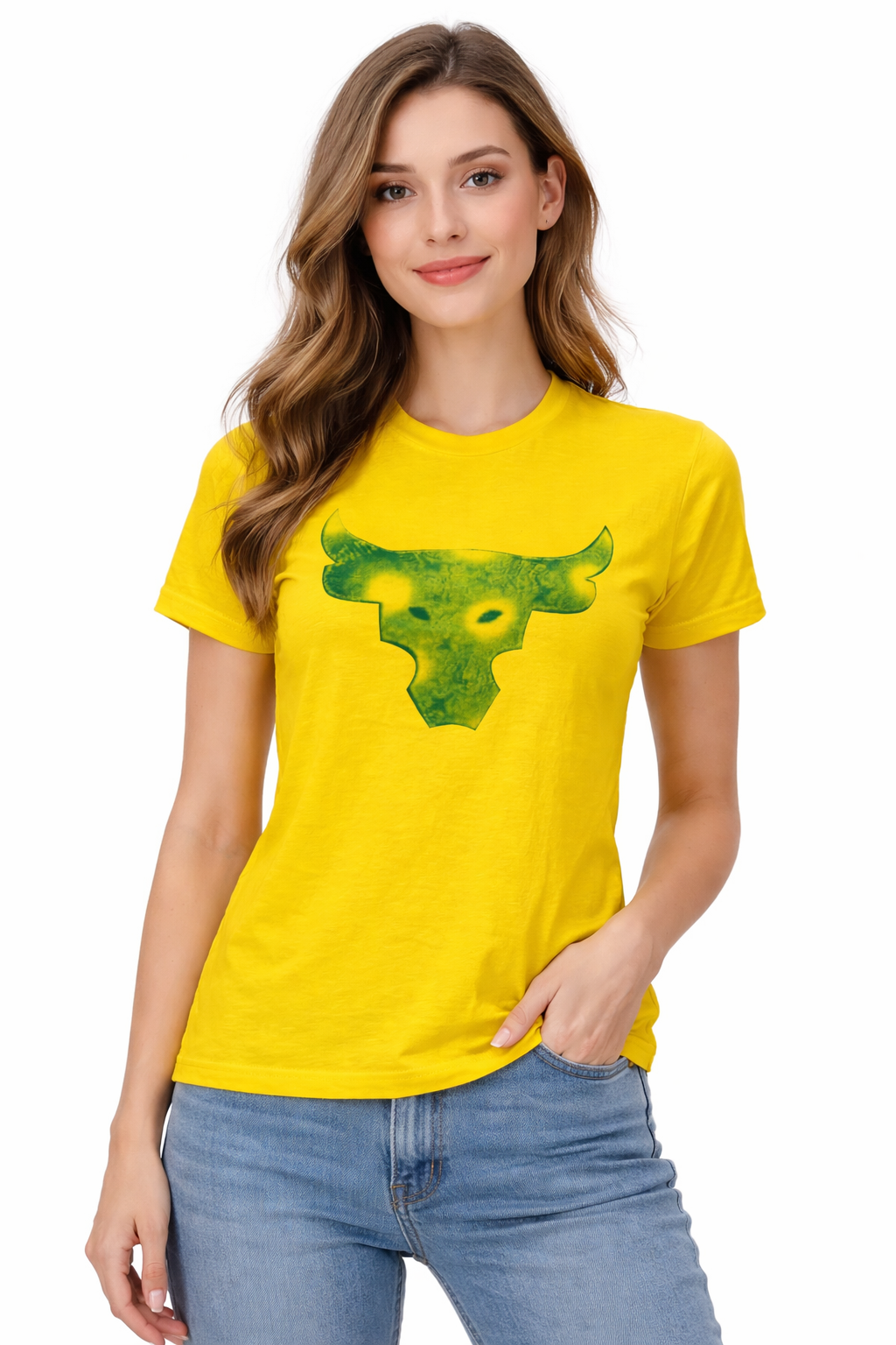 Womens T Shirt - Color: Yellow & Green