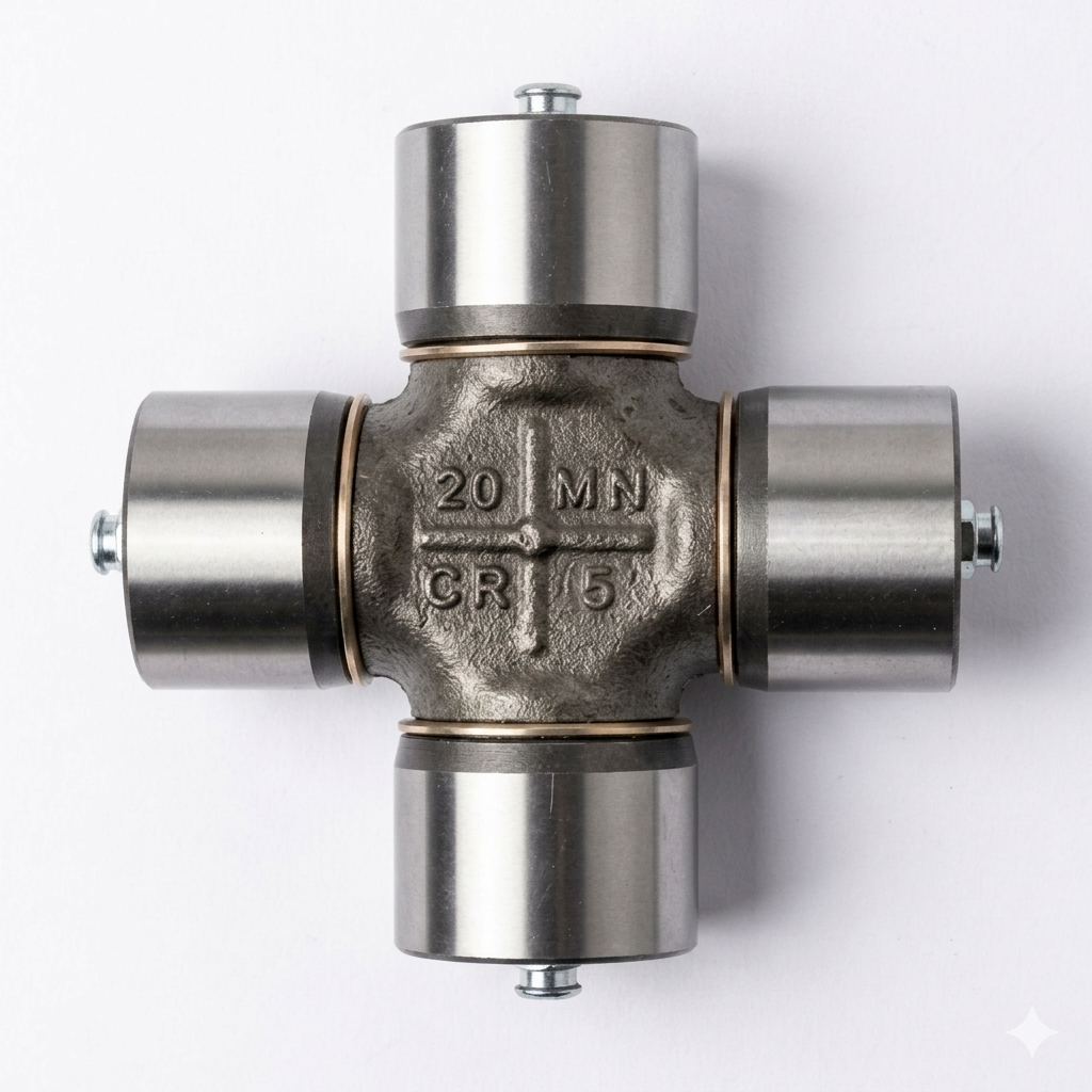 Volvo Universal Joint Cross - Steel, Variable Dimensions, Gray | Needle Roller Bearing, Driveshaft Coupling, Smooth Operation, Precise Fit