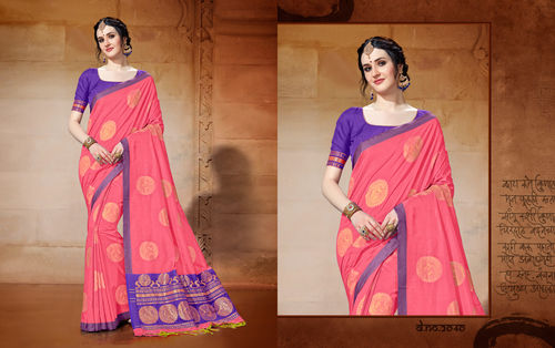 Tomato Fancy Designer Art Silk Saree