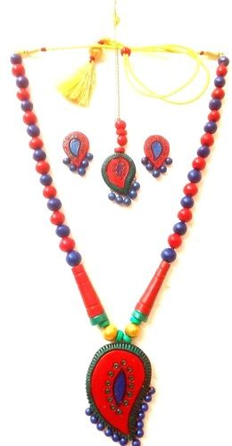 Handcrafted Terracotta Necklace Environmental Friendly Jewelry