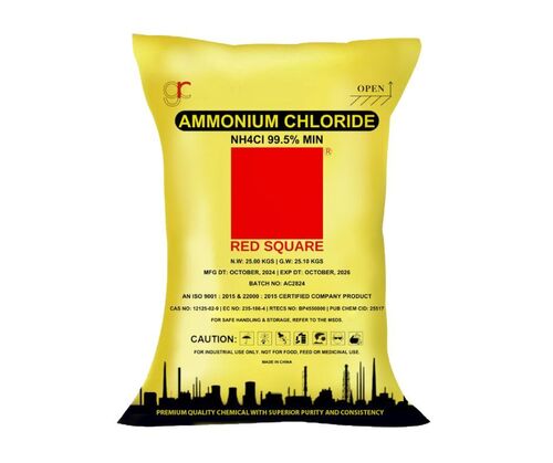 Ammonium Chloride - Industrial Grade, Powder Form, 99.5% Purity | Salty Taste, Water-Soluble, Room Temperature Storage, Ideal for Galvanizing and Flux Manufacturing