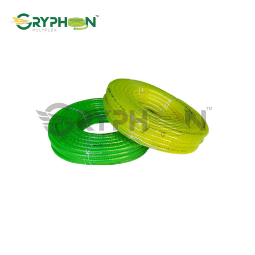 PVC Braided Hose Pipe - Durable PVC, 1/2" to 1-1/4" Diameter, 30 Meters Long, Available in Green, Yellow, Orange, Pink, Blue | Lightweight, Flexible, Versatile Design for Efficient Water Delivery