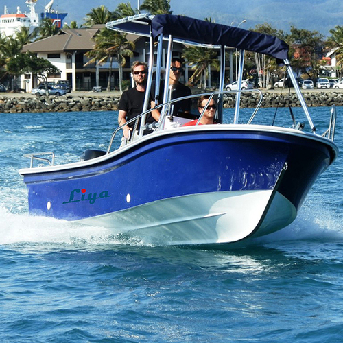 Liya Fishing Boat - 5.8m Fiberglass Hull 8-Person Capacity | 80L Living Fishing Box 50-70HP Outboard Engine Compatibility