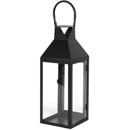 Black Coated Stainless Steel Hanging Lantern For Outdoor Events and Garden Decoration