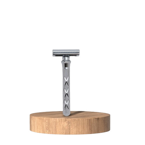 Three Piece Safety Razor - Stainless Steel 0.65mm Blade Gap Electro Plated Chrome | Classic Design Comfortable Grip Smooth Shave Environmentally Friendly Cost-Effective Blades